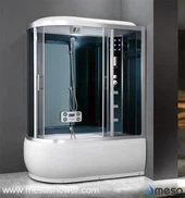 Stáisiún Combo Shower Shower le 2 Doras Sleamhnáin Gloine