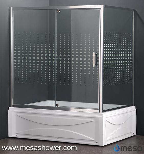 Corn Snasta Cúinne Dronuilleogach Dromchla Gloine Sleamhnáin Dromchla Sleamhnáin Bathtub Combo