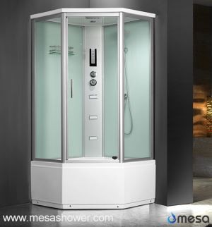 Imfhálú Shower Corn Cúplála le Doras Gloine Píobáin