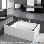 Bathtub Aicrileach Móra Breise do Folctha Dhá Duine le Léine Foirfe